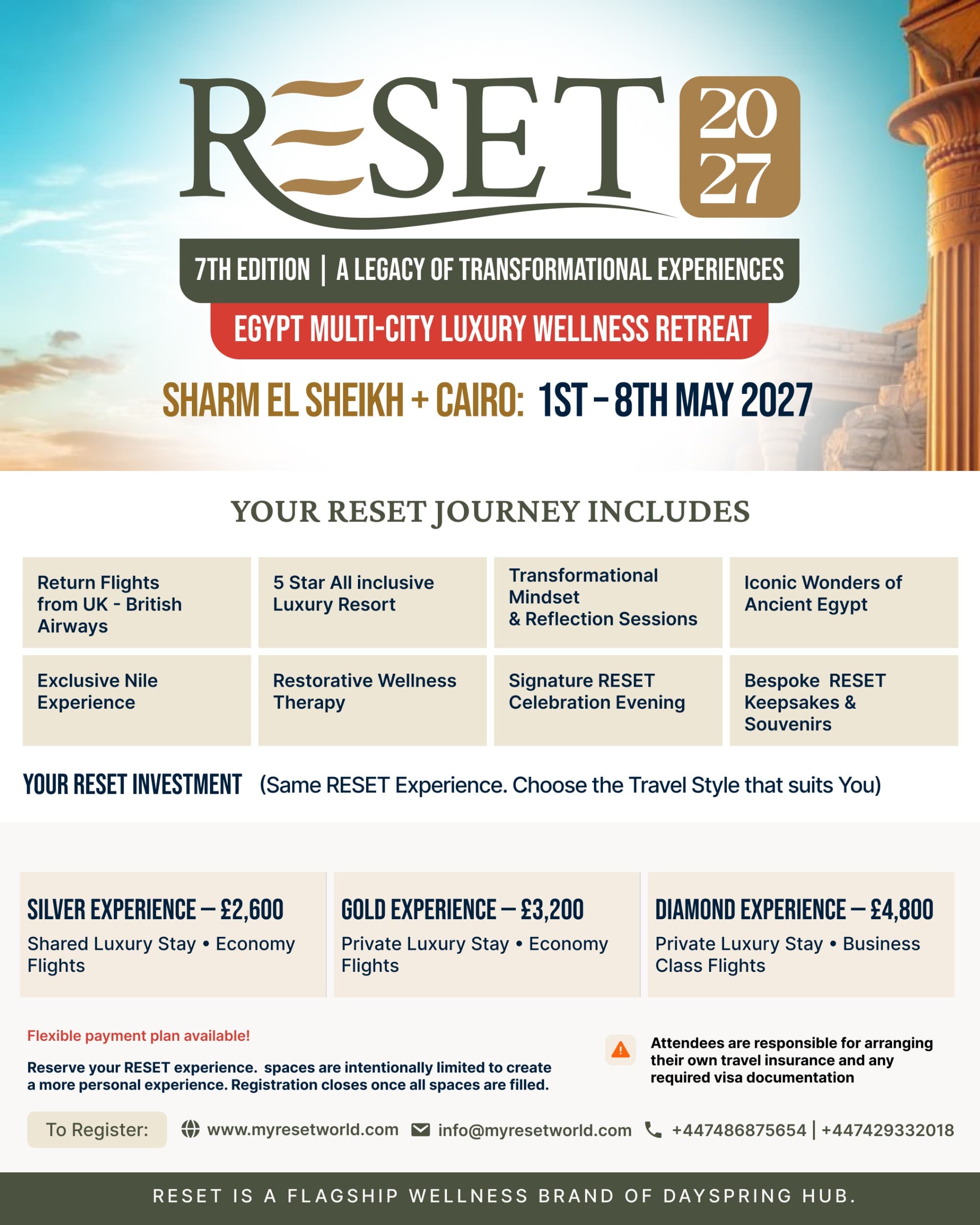 RESET Egypt 🇪🇬 MULTI CITY 2027