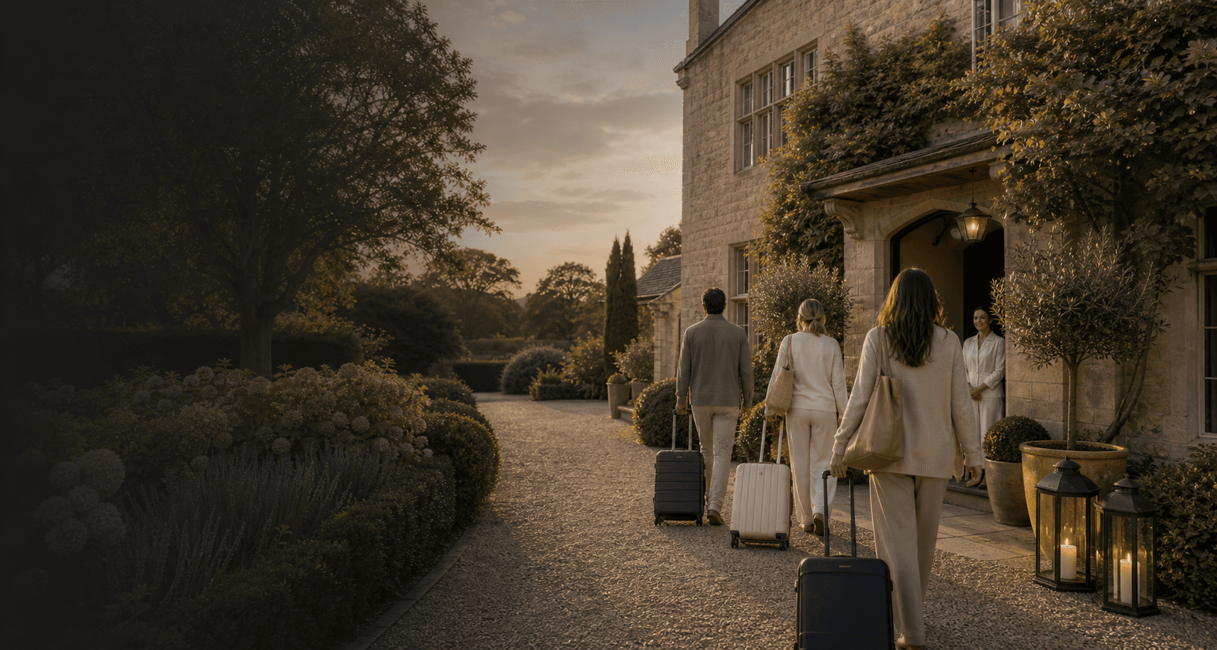 Luxury countryside retreat arrivals